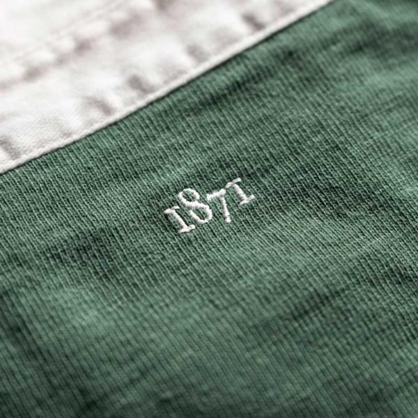 1871 Rugby Shirt Classic Plain Hunter Green - Afbeelding 5