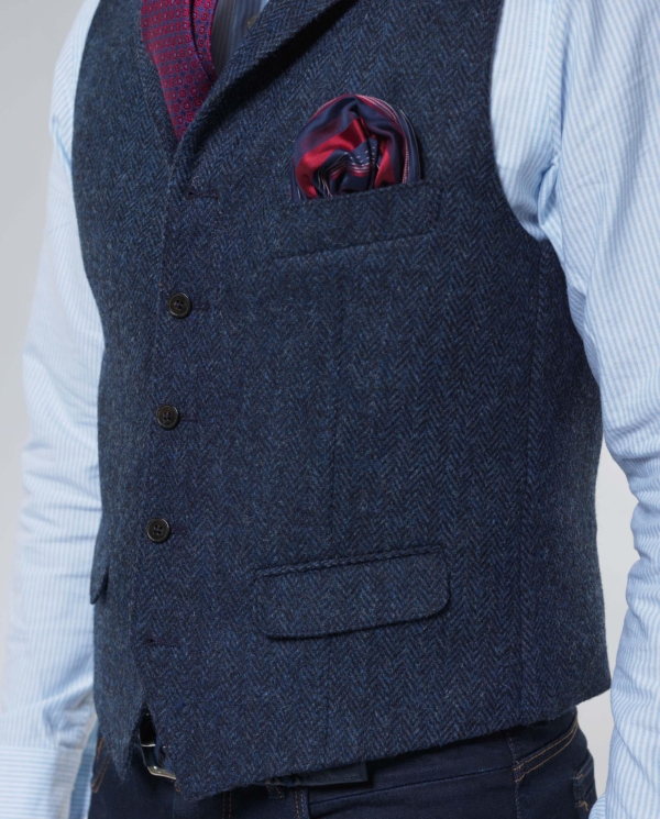 Harris Tweed Vestje met revers 610 - Afbeelding 4