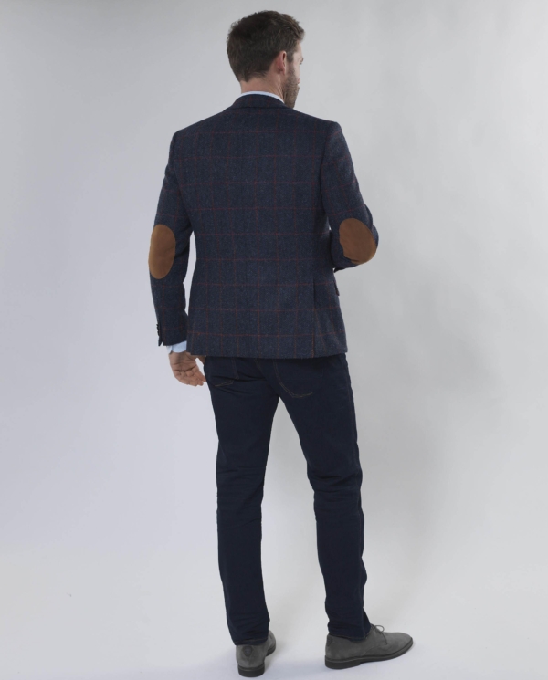 Harris Tweed Jacket Red Overcheck 614 - Afbeelding 4