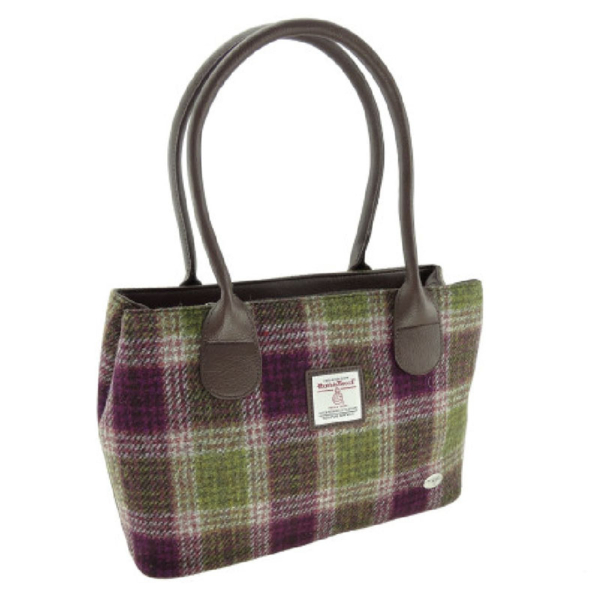 Harris Tweed 'Cassley' Classic Handbag in Heather Check