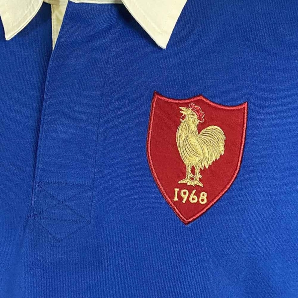 France 1968 Rugby Shirt Blue - Afbeelding 3