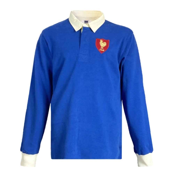 France 1968 Rugby Shirt Blue